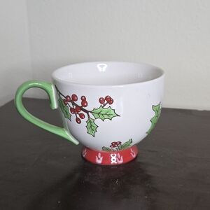 Festive Holiday Mug with Green Handle
